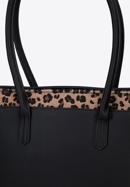 Shopper bag with animal print detail, black, 95-2Y-531-4, Photo 4