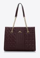Quilted leather shopper bag, plum, 97-4E-629-3, Photo 2