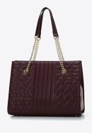 Quilted leather shopper bag, plum, 97-4E-629-3, Photo 3