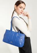Faux leather quilted shopper bag, blue, 95-4Y-047-N, Photo 15