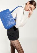 Faux leather quilted shopper bag, blue, 95-4Y-047-N, Photo 16