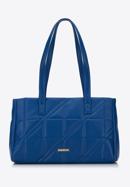 Faux leather quilted shopper bag, blue, 95-4Y-047-N, Photo 2
