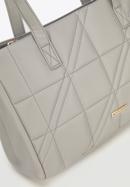 Faux leather quilted shopper bag, light grey, 95-4Y-047-N, Photo 5