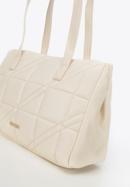Faux leather quilted shopper bag, cream, 95-4Y-047-N, Photo 5