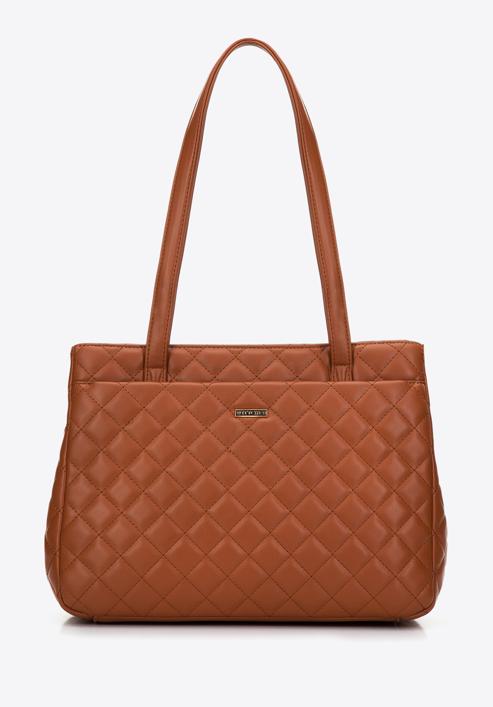 Quilted faux leather shopper bag, brown, 97-4Y-617-9, Photo 2