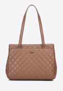 Quilted faux leather shopper bag, beige, 97-4Y-617-9, Photo 2