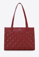 Quilted faux leather shopper bag, dar red, 97-4Y-610-3, Photo 2