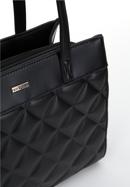 Quilted faux leather shopper bag, black, 97-4Y-610-1, Photo 5
