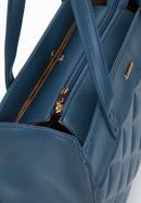 Quilted faux leather shopper bag, dark blue, 97-4Y-610-1, Photo 5