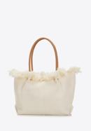 Large fringed woven shopper bag, cream, 98-4Y-400-0, Photo 2