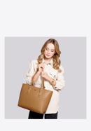 Shopper bag with adjustable shoulder straps, camel, 92-4Y-610-50, Photo 9