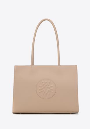 Monogram shopper bag, beige, 98-4Y-305-9, Photo 1
