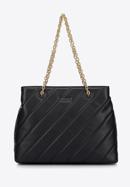 Faux leather quilted shopper bag with chain shoulder strap I WITTCHEN, black-gold, 97-4Y-608-1S, Photo 1