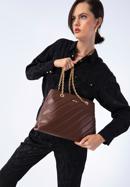 Faux leather quilted shopper bag with chain shoulder strap I WITTCHEN, brown, 97-4Y-608-1G, Photo 15