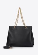 Faux leather quilted shopper bag with chain shoulder strap I WITTCHEN, black-gold, 97-4Y-608-1S, Photo 2