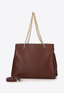 Faux leather quilted shopper bag with chain shoulder strap I WITTCHEN, brown, 97-4Y-608-1G, Photo 2