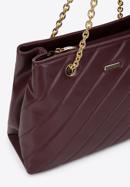 Faux leather quilted shopper bag with chain shoulder strap I WITTCHEN, plum, 97-4Y-608-3, Photo 4