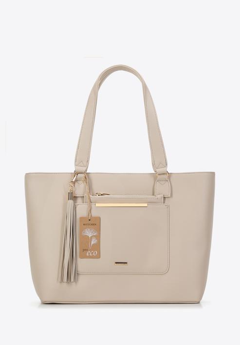 Shopper bag with removable pouch 'pro eco', light beige, 97-4Y-231-4, Photo 1