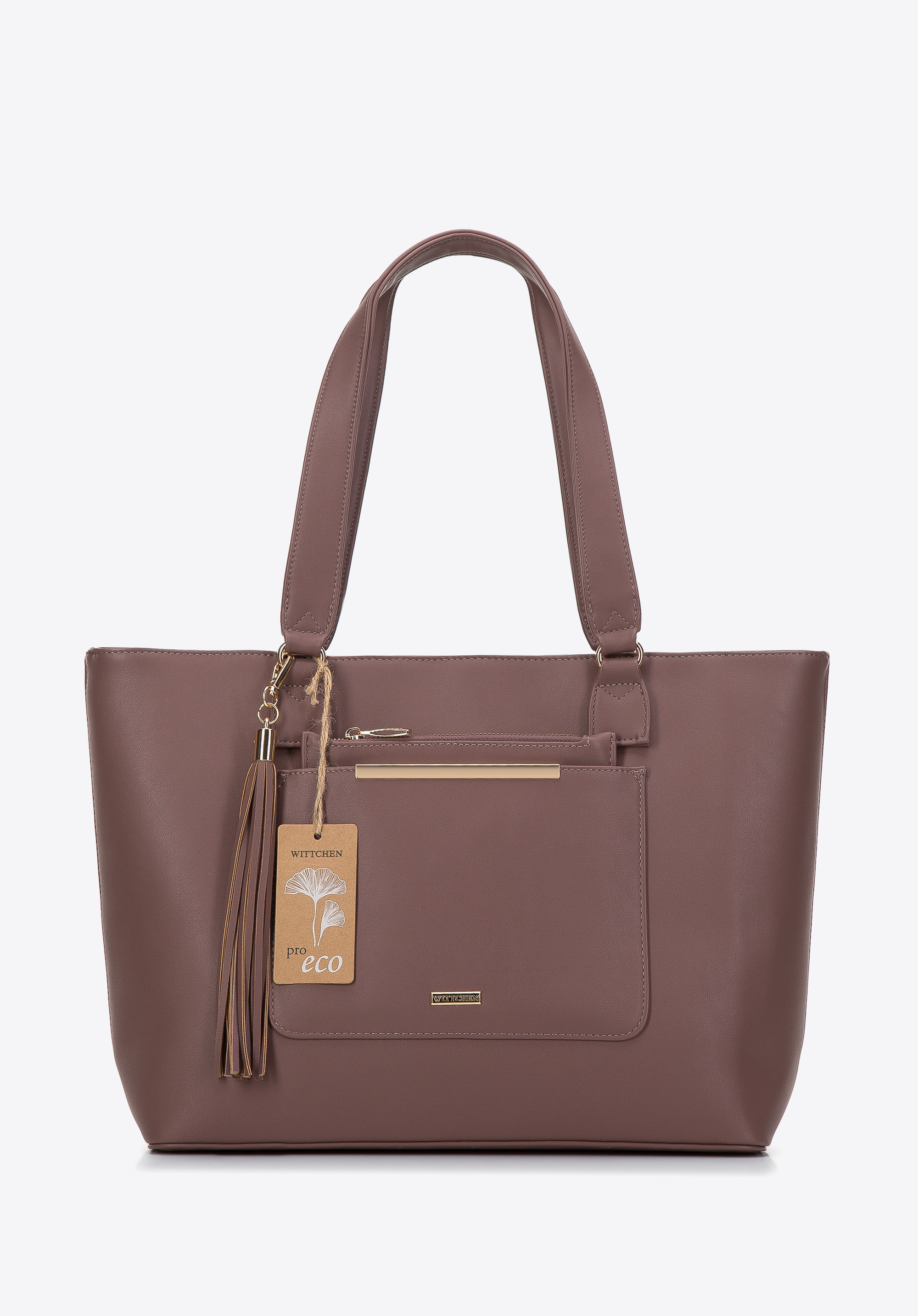 Torebka shopperka z wyjmowanym etui pro-eco, zgaszony fiolet, 97-4Y-231-F, Zdjęcie 1
