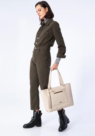 Shopper bag with removable pouch 'pro eco', light beige, 97-4Y-231-9, Photo 1