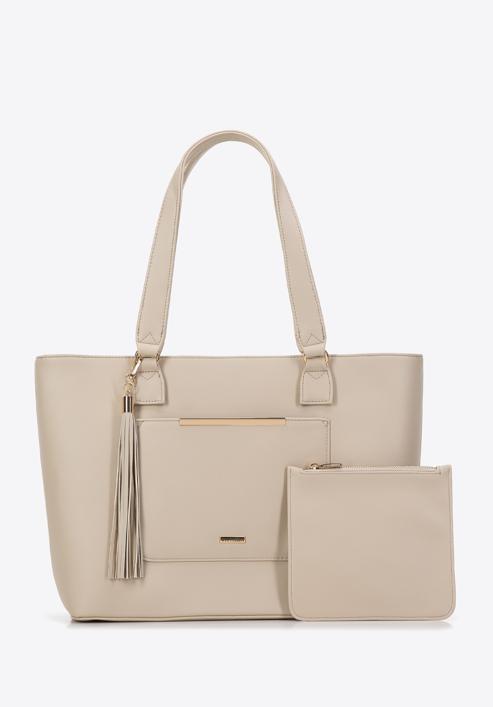 Shopper bag with removable pouch 'pro eco', light beige, 97-4Y-231-4, Photo 3