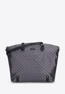 Jacquard and leather shopper bag, grey, 95-4-901-N, Photo 1