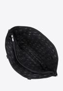 Jacquard and leather shopper bag, black, 95-4-901-1, Photo 4