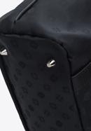 Jacquard and leather shopper bag, black, 95-4-901-9, Photo 5