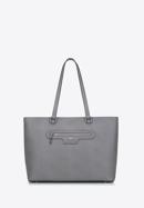 Classic leather shopper bag, grey, 29-4E-009-88, Photo 2