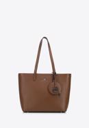 Leather shopper bag with a small pouch and a keyring, brown, 95-4E-613-N, Photo 2