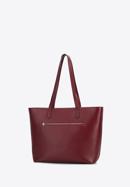 Leather shopper bag with a small pouch and a keyring, dar red, 95-4E-613-9, Photo 3