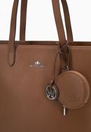 Leather shopper bag with a small pouch and a keyring, brown, 95-4E-613-N, Photo 5
