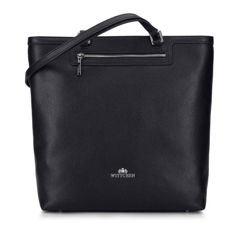 Шкіряна сумка-шоппер з текстурою проста 92-4E-600-1