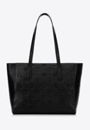 Leather monogram shopper bag, black, 98-4E-605-0, Photo 2