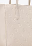 Leather monogram shopper bag, cream, 98-4E-605-9, Photo 5