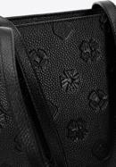 Torebka shopperka ze skóry w monogram, czarny, 98-4E-605-1, Zdjęcie 5