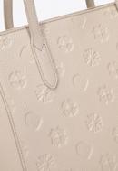 Leather monogram shopper bag, beige, 98-4E-605-9, Photo 5