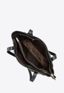 Leather shopper bag with decorative zip detail, black-gold, 92-4E-646-9, Photo 4
