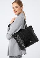 Woven leather shopper bag, black, 97-4E-512-4, Photo 15