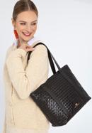 Woven leather shopper bag, brown, 97-4E-512-1, Photo 15