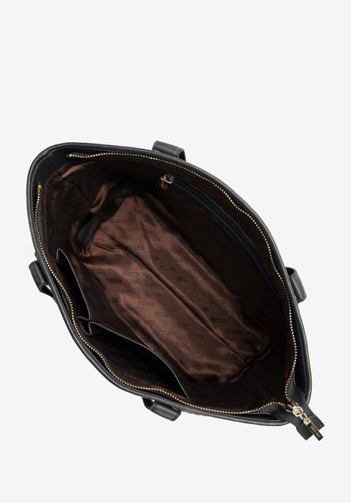 Woven leather shopper bag, black, 97-4E-512-4, Photo 4