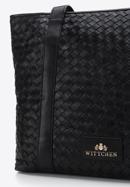 Woven leather shopper bag, black, 97-4E-512-4, Photo 5