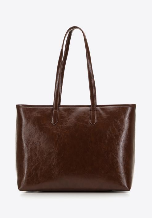 Women's shopper bag with animal-print detail, brown, 98-4Y-007-X1, Photo 3