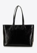 Women's shopper bag with animal-print detail, black, 98-4Y-007-X1, Photo 3