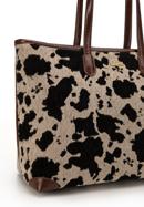 Women's shopper bag with animal-print detail, brown, 98-4Y-007-X1, Photo 5