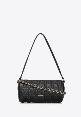 Quilted faux leather handbag, black, 93-4Y-543-1, Photo 1