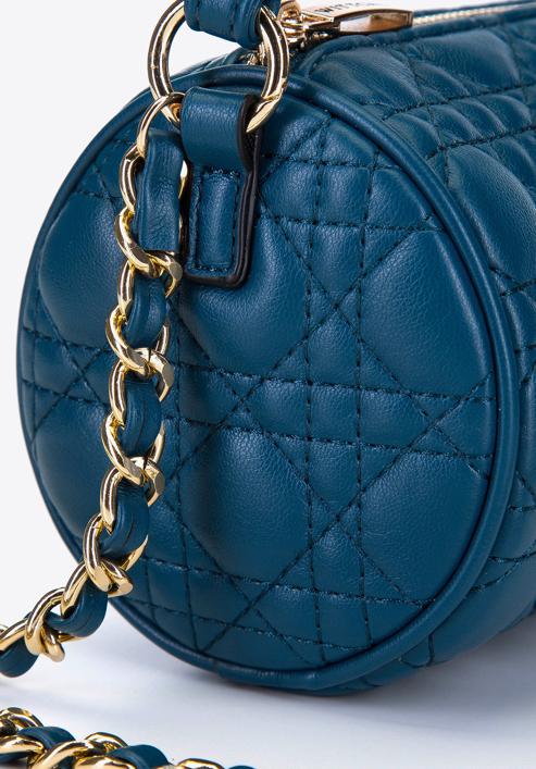 Quilted faux leather handbag, turquoise, 93-4Y-543-Z, Photo 5