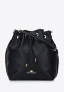 Leather hobo bag, black, 95-4E-622-4, Photo 1