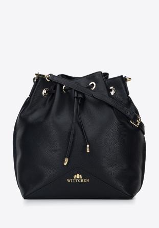 Leather hobo bag, black, 95-4E-622-1, Photo 1