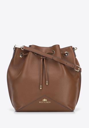 Leather hobo bag, brown, 95-4E-622-4, Photo 1